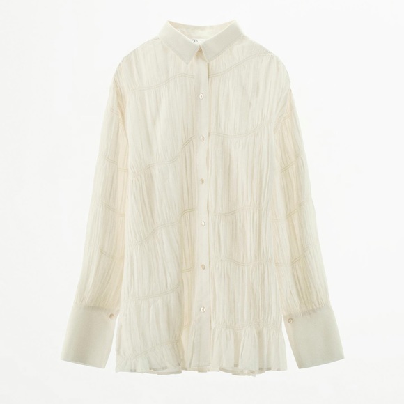 Zara Tops - ZARA RUCHED COTTON SHIRT